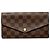 Cartera larga Louis Vuitton Damier Ebene Sarah Brown Castaño
