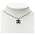 Chanel CC Anhänger-Halskette aus Messing und Emaille in Schwarz - Ansicht 6