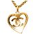 Collana con pendente a cuore CC Chanel placcata oro D'oro - vista 3