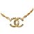 Collana con pendente Chanel CC placcata oro e strass D'oro - vista 2