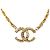 Collana con pendente Chanel CC placcata oro e strass D'oro - vista 3