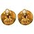 Orecchini a clip rotondi placcati oro Chanel CC Gold D'oro - vista 2