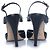 Chanel, back leather chain peep-toe slingback heels Black - view 3