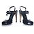 Chanel, back leather chain peep-toe slingback heels Black - view 6