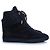 Louis Vuitton, sneakers wedge millenium in camoscio Nero - vista 4