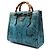 Gucci Bamboo 1947 Handtasche in Blauem Pythonleder - Ansicht 2