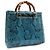 Gucci Bamboo 1947 Handtasche in Blauem Pythonleder - Ansicht 4