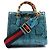 Gucci Bamboo 1947 Handtasche in Blauem Pythonleder - Ansicht 7