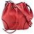 Gucci Borsa a secchiello a spalla in pelle rossa brillante con diamanti e coulisse Rosso