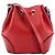 Gucci Borsa a secchiello a spalla in pelle rossa brillante con diamanti e coulisse Rosso - vista 3