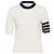 Thom Browne Diagonal Armband Hector Intarsia Classic Knit White Weiß