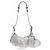 Balenciaga Le Cagole XS Borsa a Tracolla - Camoscio Grigio e Strass Silver hardware - vista 3