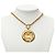 Collana con pendente a medaglione Rue Cambon Chanel placcata oro D'oro - vista 5