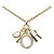 Autre Marque Dior Gold Plated Halskette mit Strass-Logo-Anhänger Golden - Ansicht 2