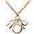 Autre Marque Dior Gold Plated Halskette mit Strass-Logo-Anhänger Golden - Ansicht 3