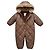 Baby Dior Combinaison Pilote Matelassée en Cuir Marron