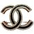 Broche Logo CC Chanel Negro Gold hardware