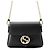 Borsa a tracolla Gucci con catena in pelle nera Nero