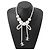 Collana di perle finte Chanel Argento Bianco - vista 4