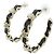 Pendientes de botón Chanel AB2674 Negro Blanco