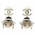 Boucles d'oreilles puces Chanel ABG215 Noir Rose Blanc Doré