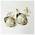Boucles d'oreilles puces Chanel ABG215 Noir Rose Blanc Doré - vue 3