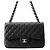 Borsa a tracolla con catena Chanel in vitello martellato nero