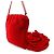 Borsa a tracolla Bottega Veneta in tessuto e pelle rossa Rosso - vista 3