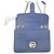Borsa a tracolla con catena Gucci in nero e blu - vista 6