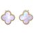 Brincos de pressão Van Cleef & Arpels Alhambra Branco Dourado