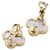 Brincos de pressão Van Cleef & Arpels Alhambra Branco Dourado - vista 3
