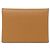 Hermès Hermes Calvi Duo Wallet/Coin Case Brown Golden