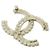 Chanel Clear and Gold Brosche Weiß Golden - Ansicht 2