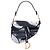 Autre Marque Borsa Saddle Dior in tela blu ricamata tie dye Blu navy
