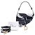 Autre Marque Borsa Saddle Dior in tela blu ricamata tie dye Blu navy - vista 7