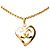 Collana con pendente a cuore CC Chanel placcata oro D'oro - vista 2