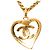Collana con pendente a cuore CC Chanel placcata oro D'oro - vista 3