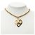 Collana con pendente a cuore CC Chanel placcata oro D'oro - vista 5
