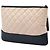 Pochette Chanel Gabrielle O Case en cuir de veau vieilli matelassé bicolore beige taille Medium - vue 2
