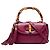 Gucci New Bamboo Satchel aus rotem Kalbsleder, Medium Bordeaux