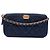 Portafoglio Chanel Boy Double Zip On Chain in pelle caviar matelassé blu Blu navy