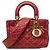 Autre Marque Dior Red Small Lambskin Cannage Studded Supple Lady Dior Rosso