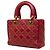 Autre Marque Dior Red Small Lambskin Cannage Studded Supple Lady Dior Rosso - vista 2