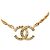 Collana con pendente Chanel Gold CC placcata in oro e strass D'oro - vista 2