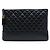 Chanel Pochette Gabrielle O Case Grande in Vitello Invecchiato Nero