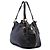 Tote convertible Prada in pelle Vitello Daino nera con zip laterale Nero - vista 2