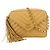 Borsa a tracolla Chanel in vitello grana Beige Gold D'oro