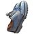 Scarpe stringate in pelle e denim Louis Vuitton Nero Blu
