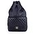 Mochila de cordón Chanel Matelassé en piel de cordero Azul marino