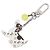 Louis Vuitton Monogram Bijou Sac Dog Keychain Marrone Bianco